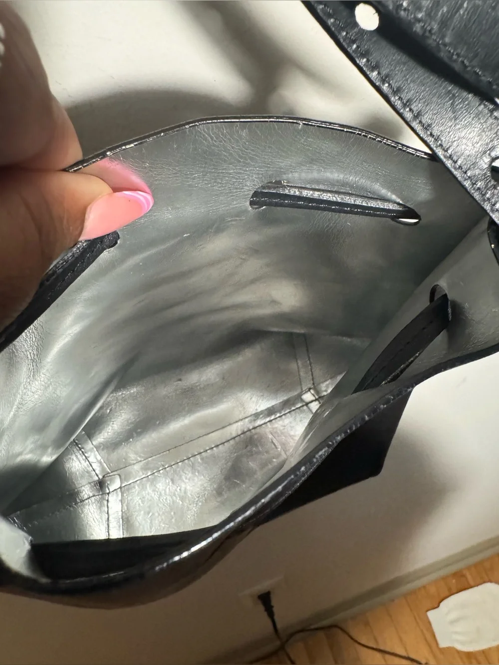 MANSUR GAVRIEL Black Leather Mini Bucket Bag
